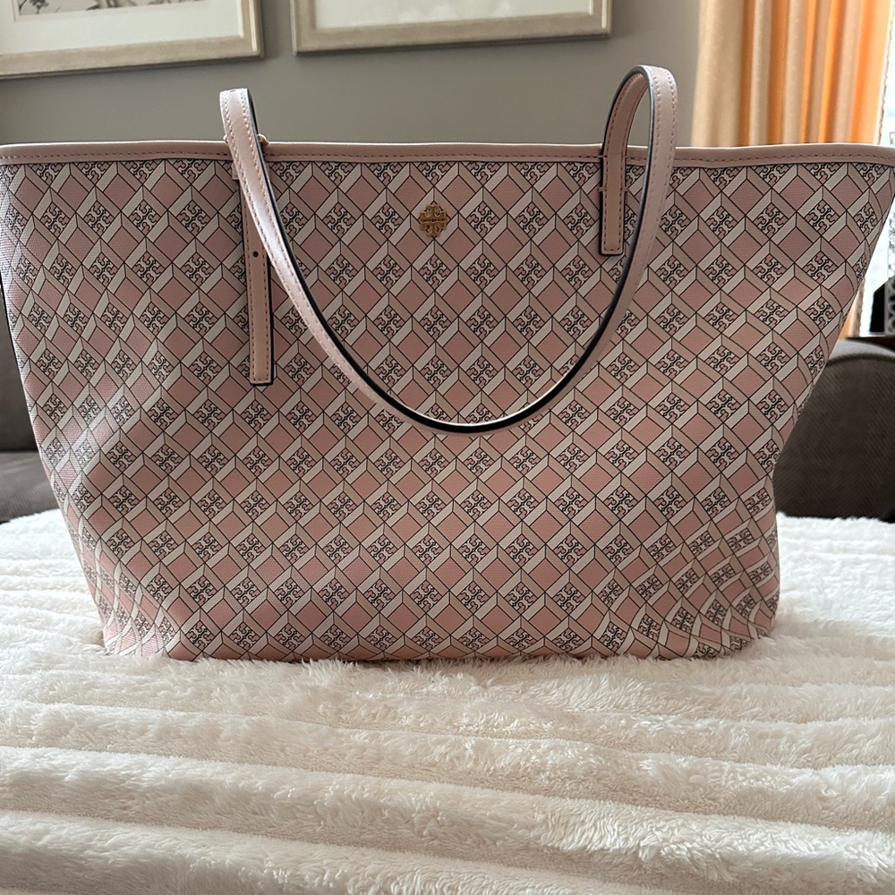 Tory Burch Blush Patterned Tote - image 1